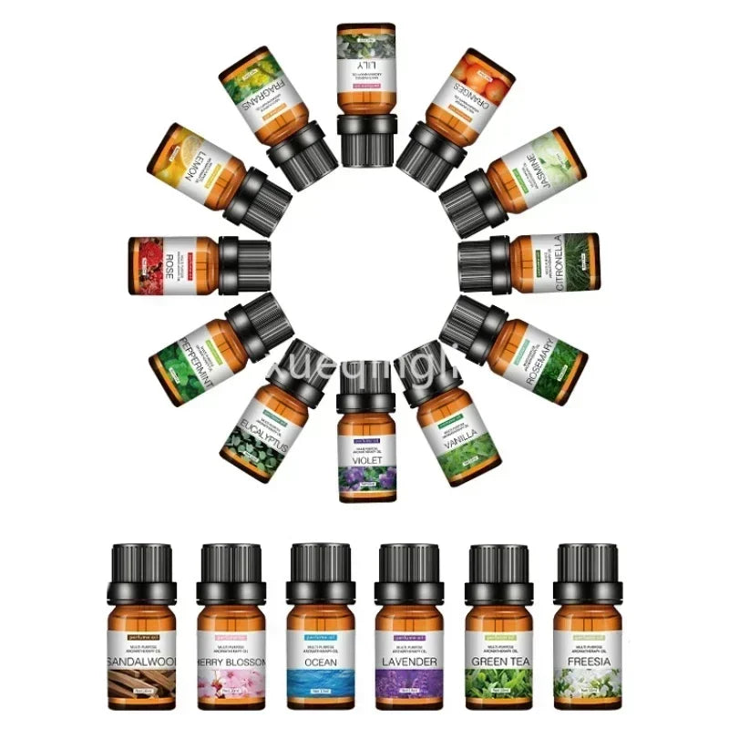 16 Kinds of Scent Pure Essential Oils Diffuser Oils LAVENDER TEA TREE LEMON ROSE OCEAN SANDAL WOOD EUCALYPTUS CHERRY BLOSSOMS