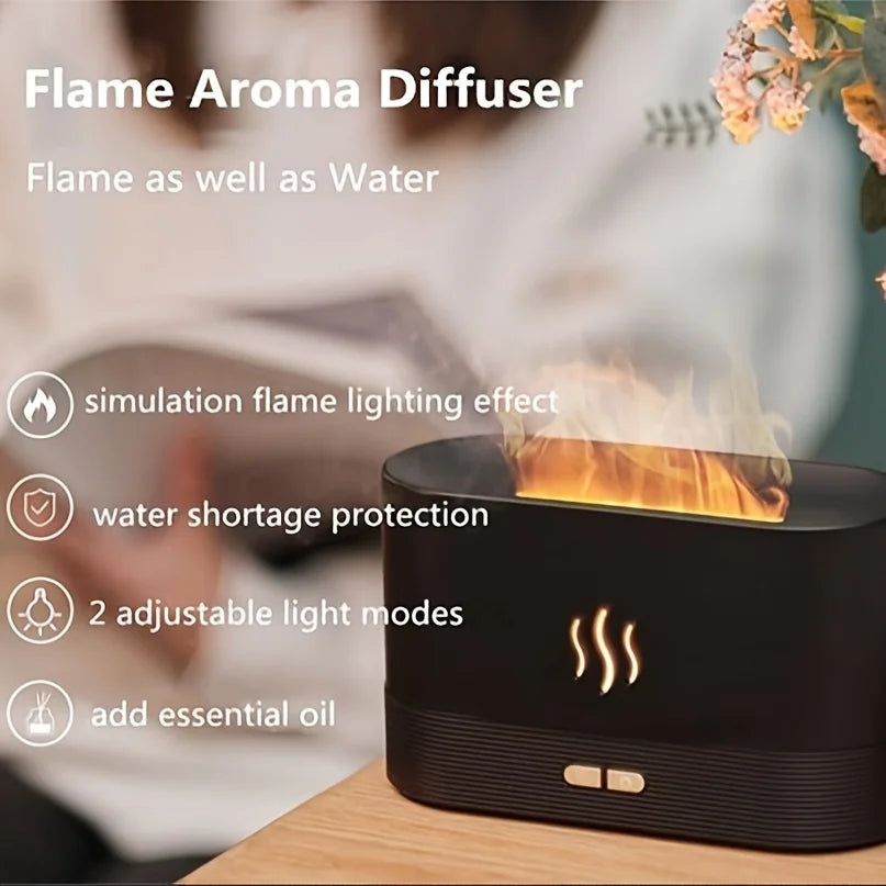 1pc Flame Effect Humidifier - Soothing Warm Light, Air Purifier & Cool Mist USB Diffuser - Stylish Aesthetic Decor for Fall Win