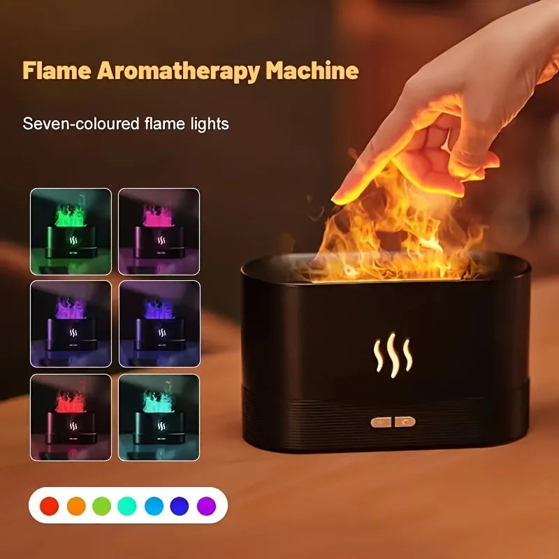 1pc Flame Effect Humidifier - Soothing Warm Light, Air Purifier & Cool Mist USB Diffuser - Stylish Aesthetic Decor for Fall Win