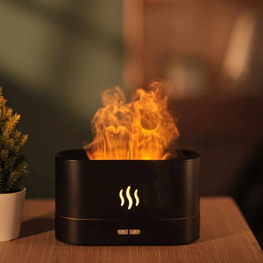 1pc Flame Effect Humidifier - Soothing Warm Light, Air Purifier & Cool Mist USB Diffuser - Stylish Aesthetic Decor for Fall Win