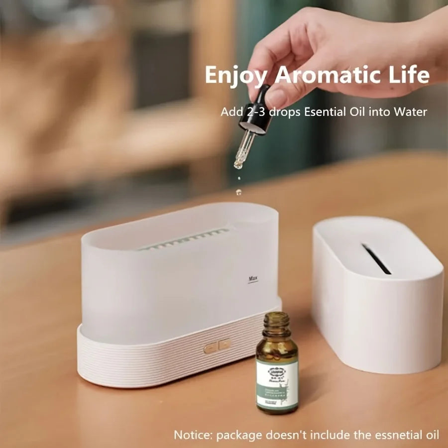 1pc Flame Effect Humidifier - Soothing Warm Light, Air Purifier & Cool Mist USB Diffuser - Stylish Aesthetic Decor for Fall Win