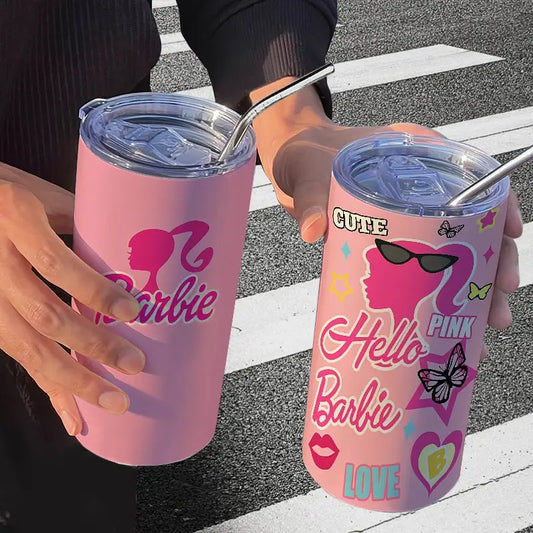 Barbie Stainless Steel Cup (Straw Included)