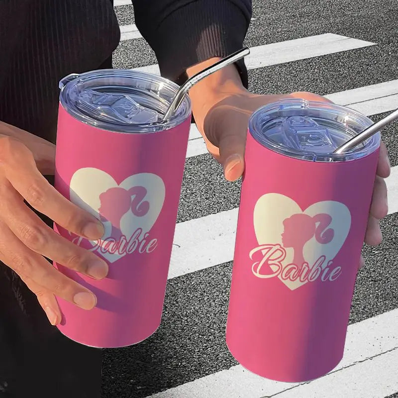 Barbie Stainless Steel Cup (Straw Included)
