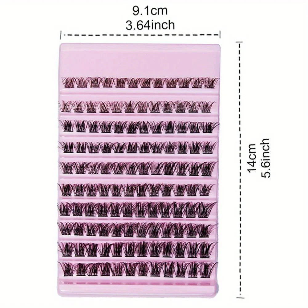 3Boxes(360pcs) Lash Clusters Cluster Lashes 8-16mm Individual Lashes Natural Look D Curl Fluffy Cluster Lashes DIY Eyelash
