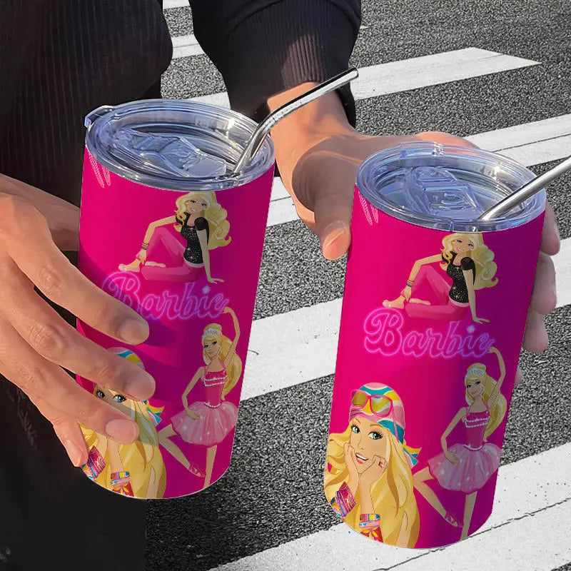 Barbie Stainless Steel Cup (Straw Included)