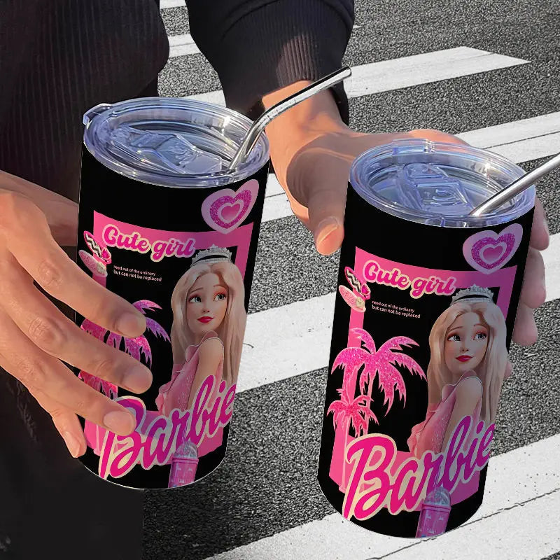 Barbie Stainless Steel Cup (Straw Included)