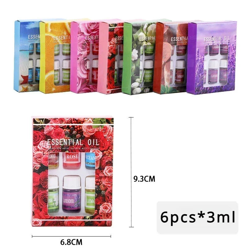 6pcs Plant Water Soluble Parfum Essential Oils For Humidifier Air Purifier Incense Perfume Aroma Diffuser Fragrance Humidifier