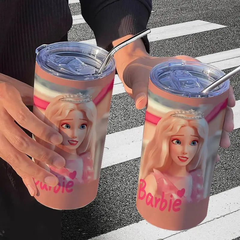 Barbie Stainless Steel Cup (Straw Included)