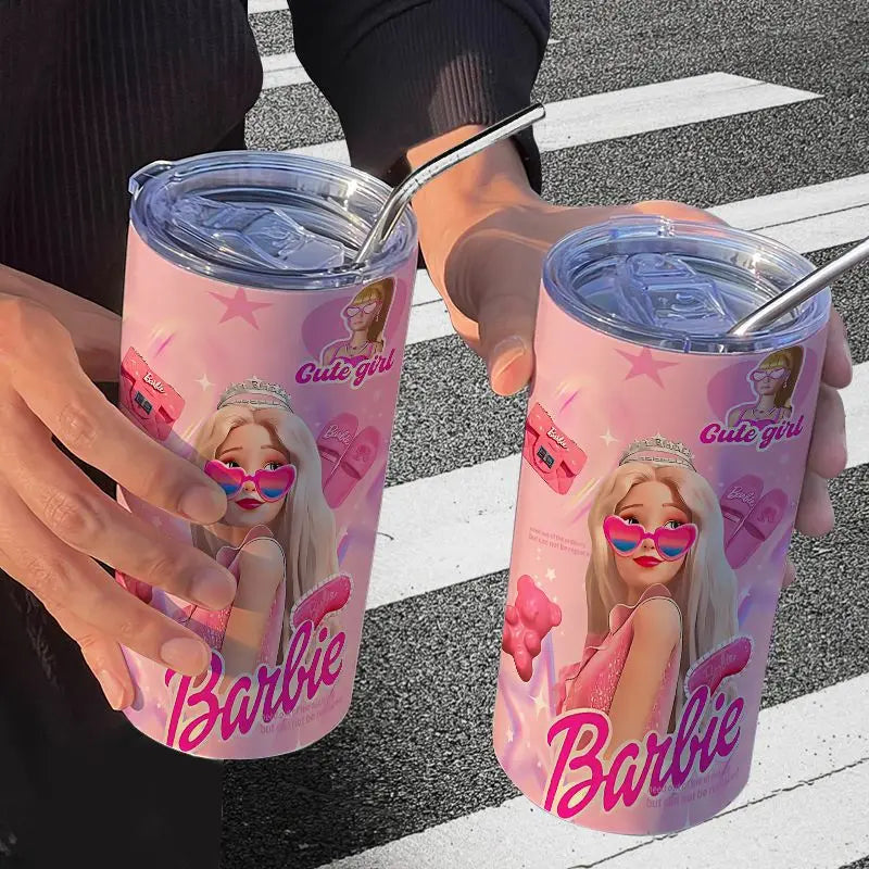 Barbie Stainless Steel Cup (Straw Included)