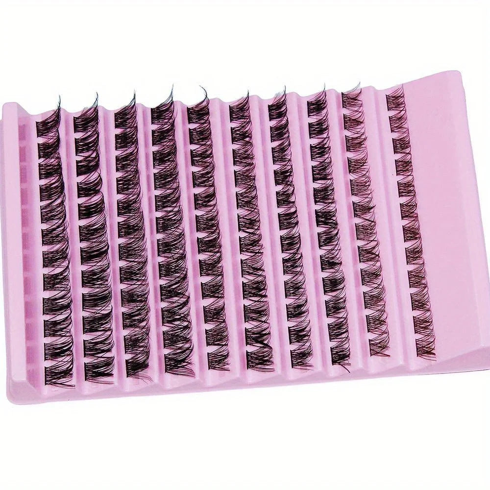 3Boxes(360pcs) Lash Clusters Cluster Lashes 8-16mm Individual Lashes Natural Look D Curl Fluffy Cluster Lashes DIY Eyelash