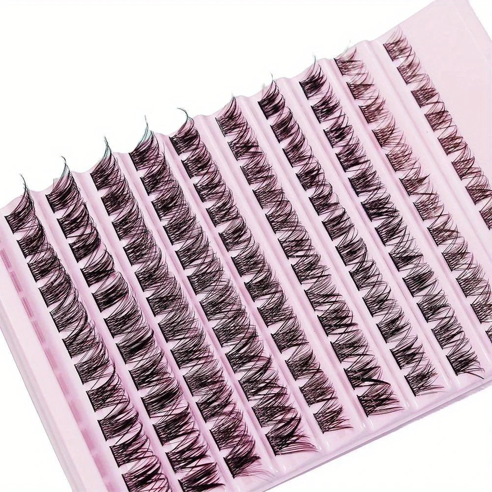 3Boxes(360pcs) Lash Clusters Cluster Lashes 8-16mm Individual Lashes Natural Look D Curl Fluffy Cluster Lashes DIY Eyelash