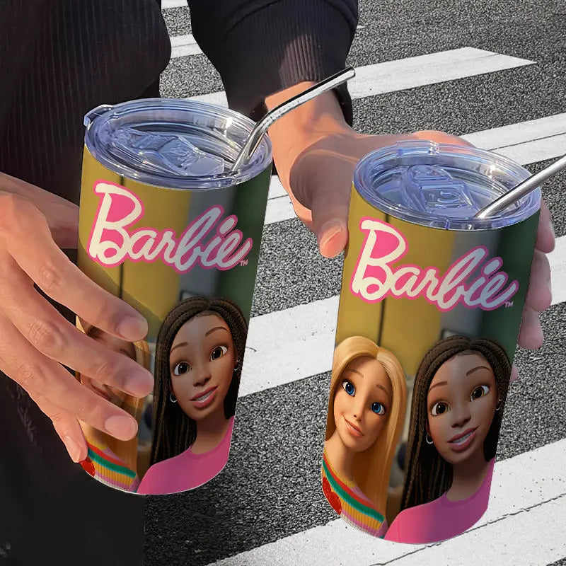 Barbie Stainless Steel Cup (Straw Included)