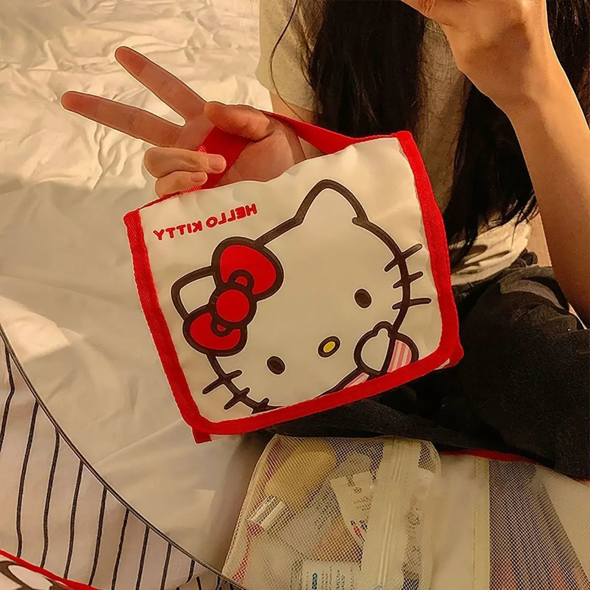 Hello Kitty Portable Cosmetic Bag