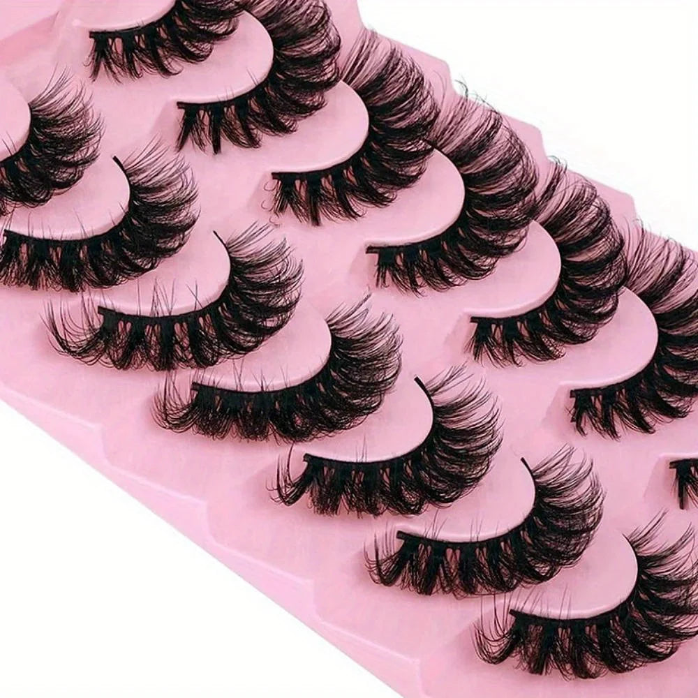 3Boxes(21Pairs) False Eyelashes Wispy Lashes Natural Look Fake Eyelashes Cat Eye Lashes Fake Fluffy Strip False Lashes Pack