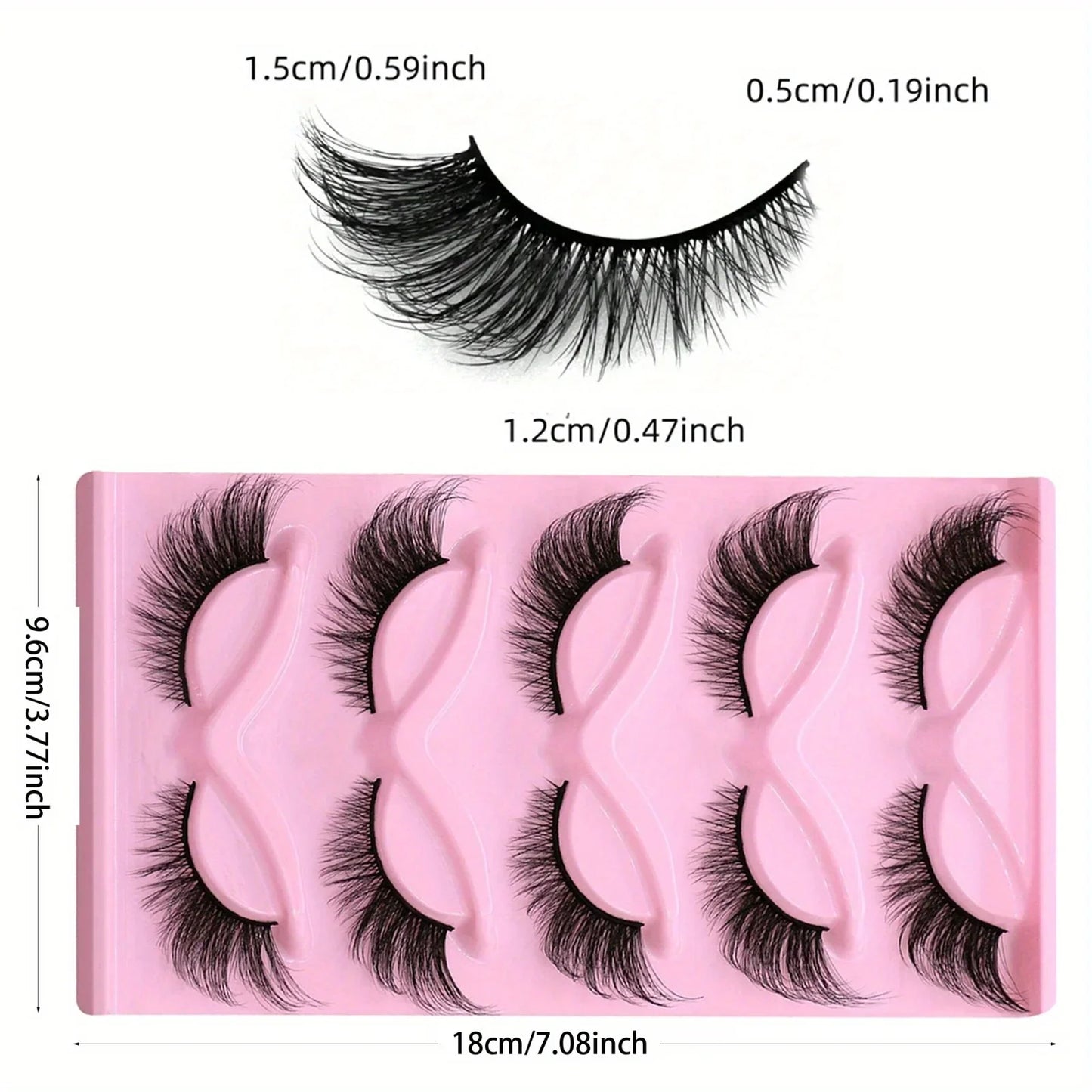 15Pairs 3-Pack Cat Eye Lashes Long Lashes Cat Eye Look Wispy Lashes Eye End Elongated Strip Thick False Eyelashes