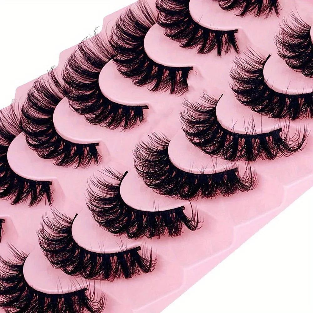 3Boxes(21Pairs) False Eyelashes Wispy Lashes Natural Look Fake Eyelashes Cat Eye Lashes Fake Fluffy Strip False Lashes Pack