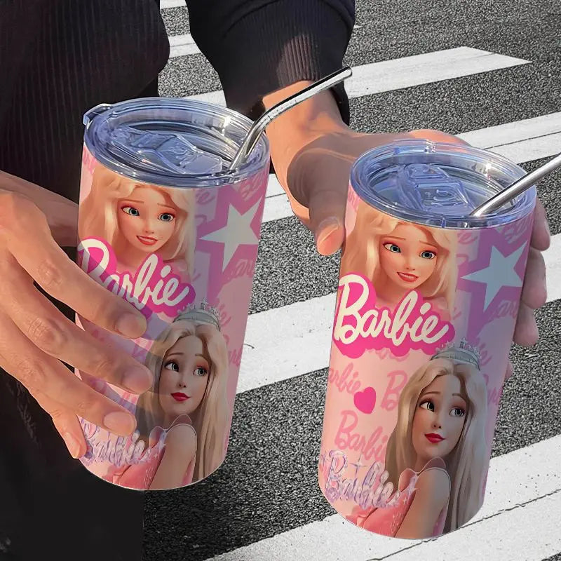 Barbie Stainless Steel Cup (Straw Included)