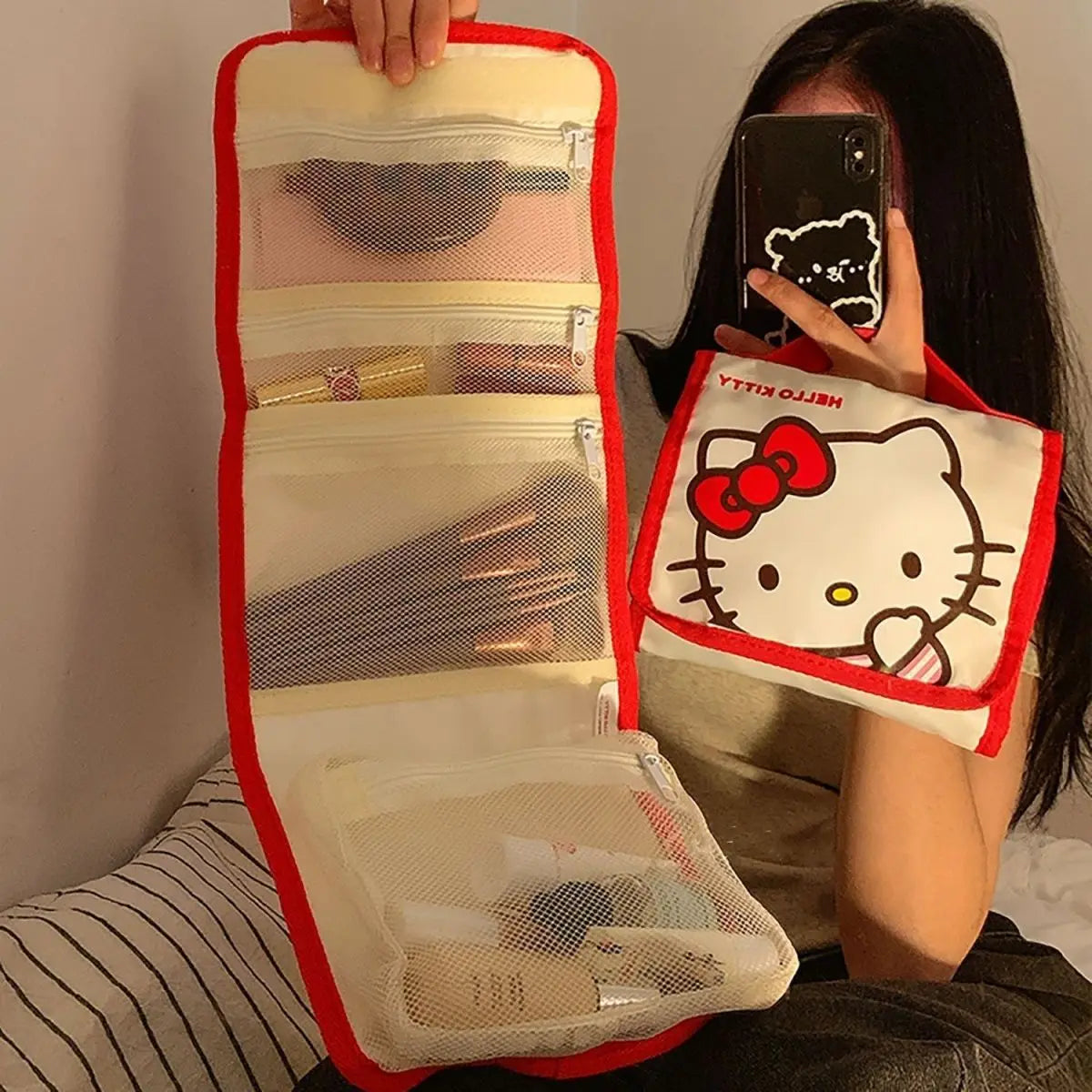 Hello Kitty Portable Cosmetic Bag