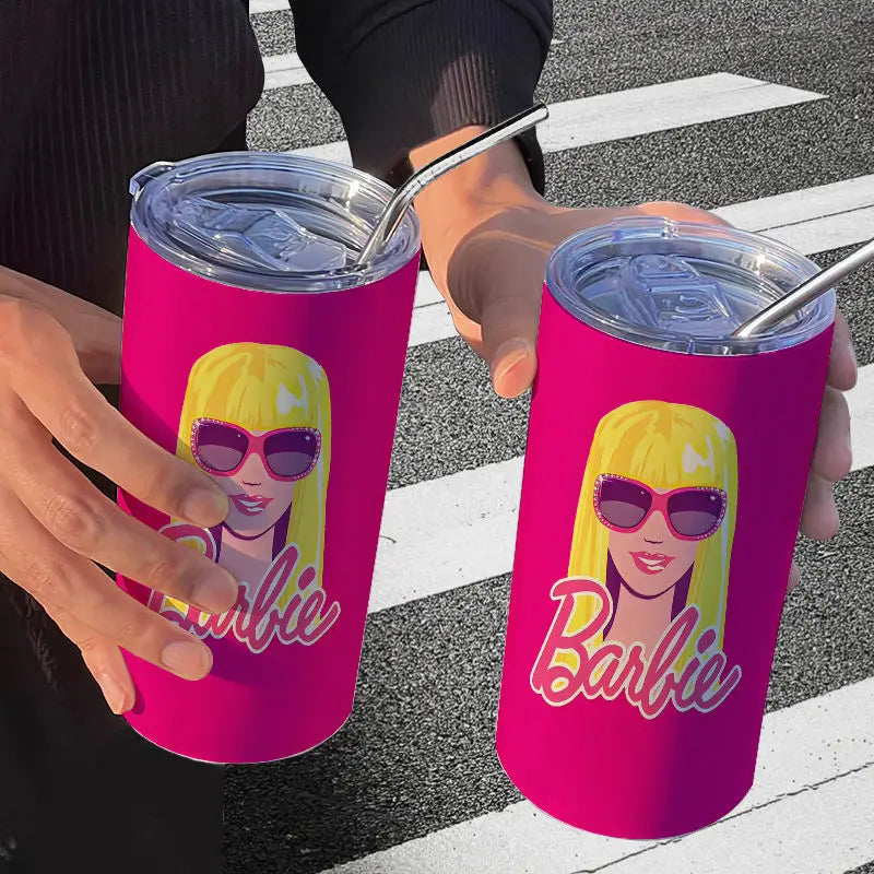 Barbie Stainless Steel Cup (Straw Included)