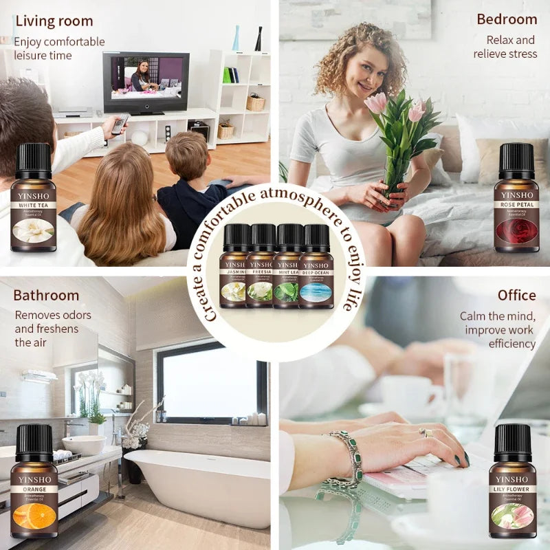 8 Bottles 10ml Oil Soluble Essential Oil Air Freshening Diffuser Stone Candle Specialty Botanical Essential Oil Candle Scents