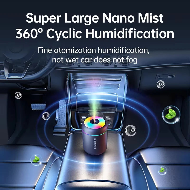 180ML Car Mini Air Humidifier USB Electric Aroma Diffuser Essential Oil Purifier Aromatherapy Mist Maker Lights For Car Home