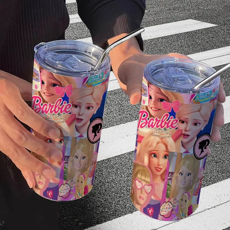 Barbie Stainless Steel Cup (Straw Included)