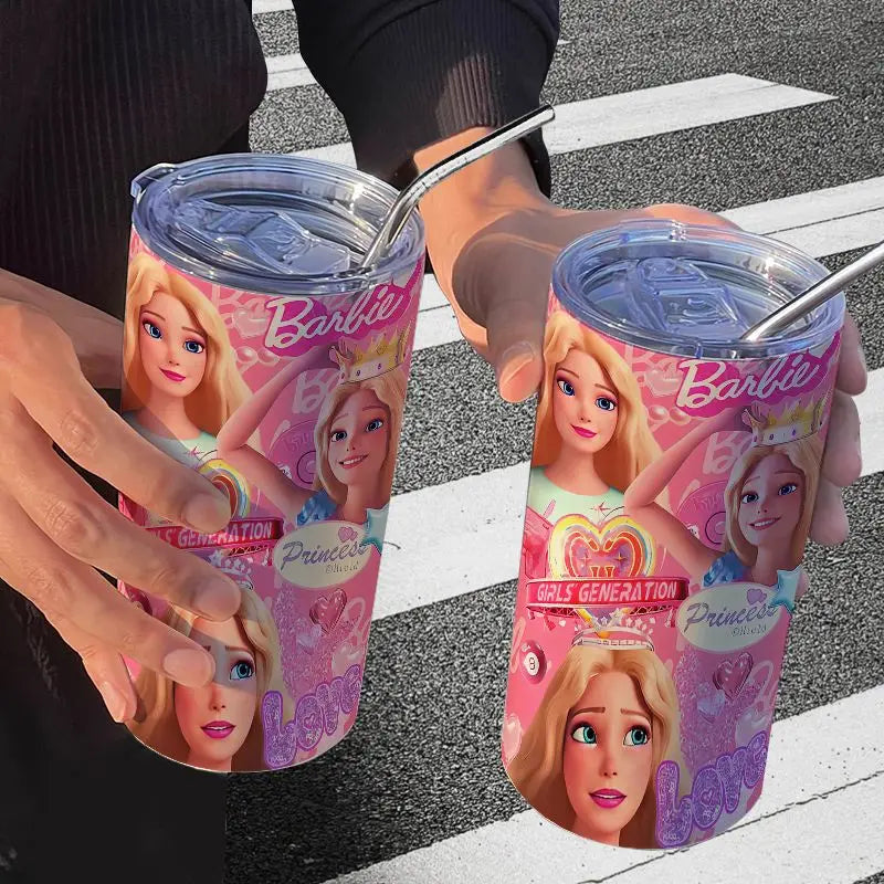 Barbie Stainless Steel Cup (Straw Included)