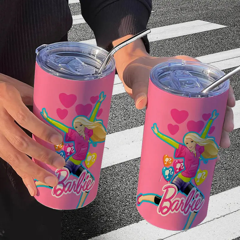 Barbie Stainless Steel Cup (Straw Included)