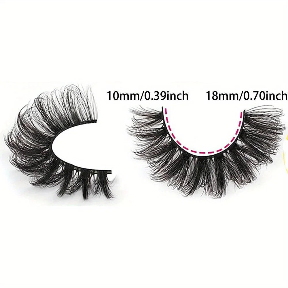 3Boxes(21Pairs) False Eyelashes Wispy Lashes Natural Look Fake Eyelashes Cat Eye Lashes Fake Fluffy Strip False Lashes Pack
